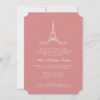 Rose Pink Eiffel Tower Under the Stars Quinceañera
