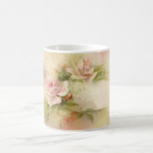 Rose pink feminine ladies coffee mug