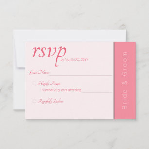 Rose Pink Forever Begins Elegant Modern Wedding RSVP Card