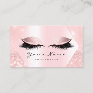 Rose Pink Glitter Makeup Artist Lashes Pastels Business Card