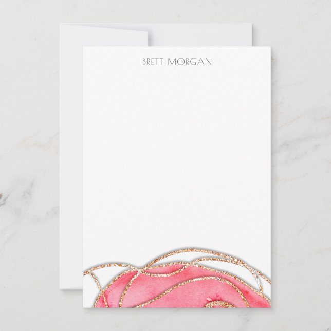 Rose Pink Gold Agate  Card (Front)