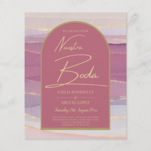 Rose Pink Gold Arch Marble Wedding BODA INVITE Flyer