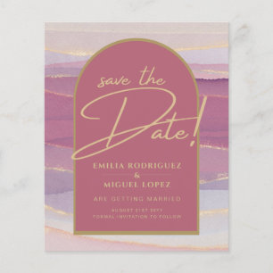 Rose Pink Gold Arch Marble Wedding SAVE DATES Flyer