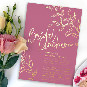 Rose pink gold branch of leaves bridal Luncheon