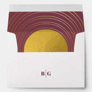 Rose Pink & Gold Modern 5x7 Wedding Invitation Envelope