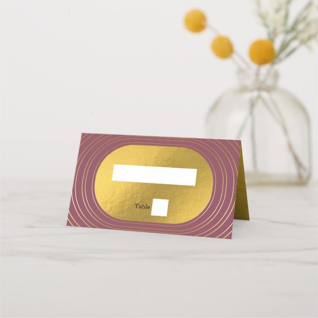 Rose Pink & Gold Modern Minimalist Arch Wedding Place Card (Front)