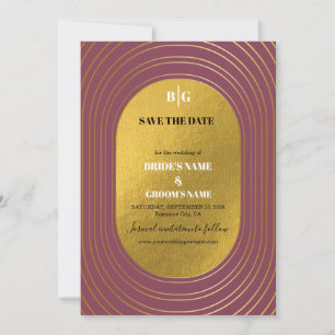 Rose Pink & Gold Modern Minimalist Arch Wedding Save The Date