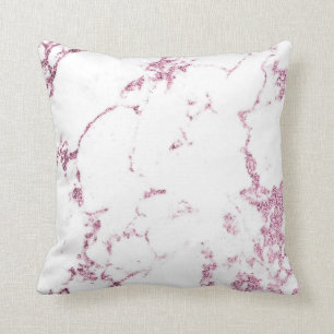 Rose Pink Gold White Glitter Marble Grey Glitter Cushion