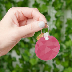 Rose pink light geometric mesh pattern key ring