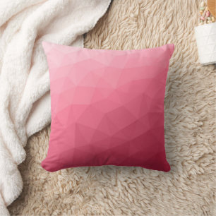 Rose pink light Gradient Geometric Mesh Pattern Cushion