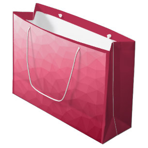 Rose pink light Gradient Geometric Mesh Pattern Large Gift Bag