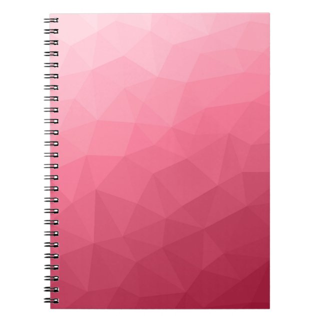 Rose pink light Gradient Geometric Mesh Pattern Notebook (Front)