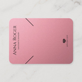 Rose Pink Logo Necklace Earrings Display Card
