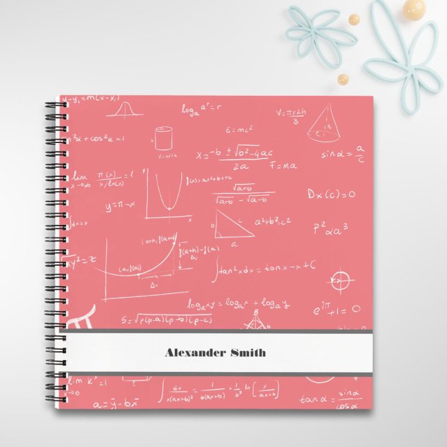 Rose Pink Math Equations Graphics and Formulas Notebook (Creator Uploaded)