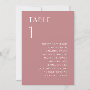 Rose Pink Modern Minimalist Wedding Seating Chart Invitation