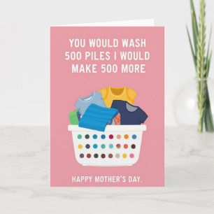 Rose Pink Mothers Day Chore Card