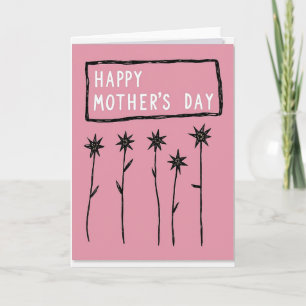 Rose Pink Mothers Day Floral Card
