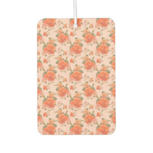 rose pink orange floral pattern wedding spring car air freshener
