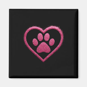 Rose Pink Paw Heart Cute Dog Cat Love Valentines D Magnet