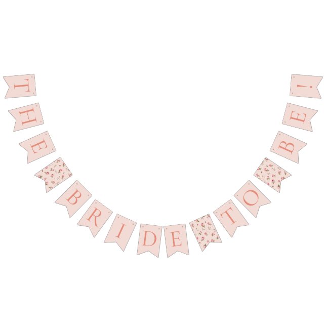 Rose Pink & Peach Floral Bunting Banner (All)