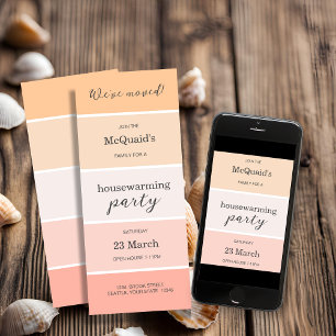 Rose Pink  Peach House Warming Party Invitation