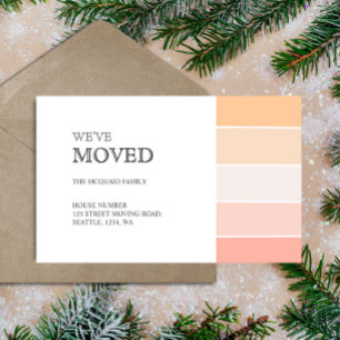 Rose Pink Peach Moving Announcement Insert Cards
