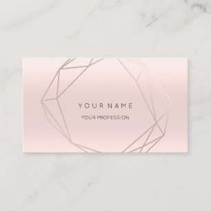 Rose Pink Pearly Diamond Frame Vip Geometry Business Card