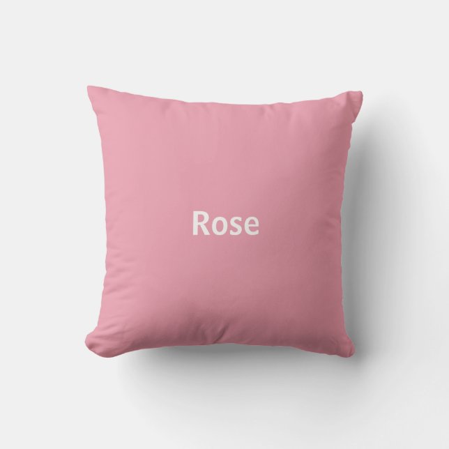 Rose Pink Personalised Throw Pillow (Front)