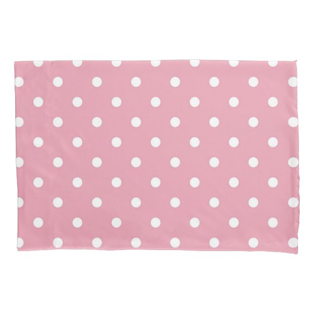 Rose Pink Polka Dot Pillowcase (Front)