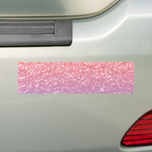 Rose pink purple lavender faux sparkles glitters bumper sticker