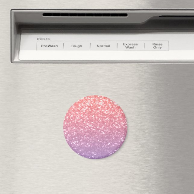 Rose pink purple lavender faux sparkles glitters magnet (In Situ (Dishwasher))