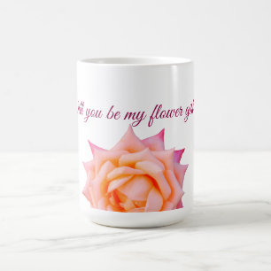 Rose, Pink Rose Will you be my flowergirl Coffee Mug