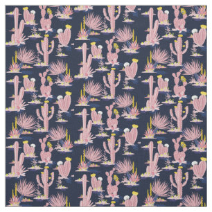 Rose Pink Southwest Desert Cactus  Fabric
