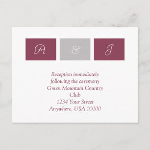 Rose Pink Squares RSVP Card