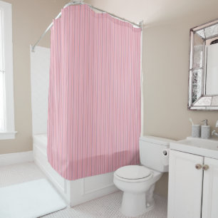 Rose pink stripes on pink, clean design shower curtain