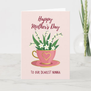 Rose Pink Teacup Mothers Day Card