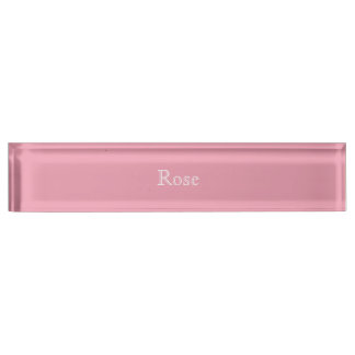 Rose Pink Template Desk Nameplate
