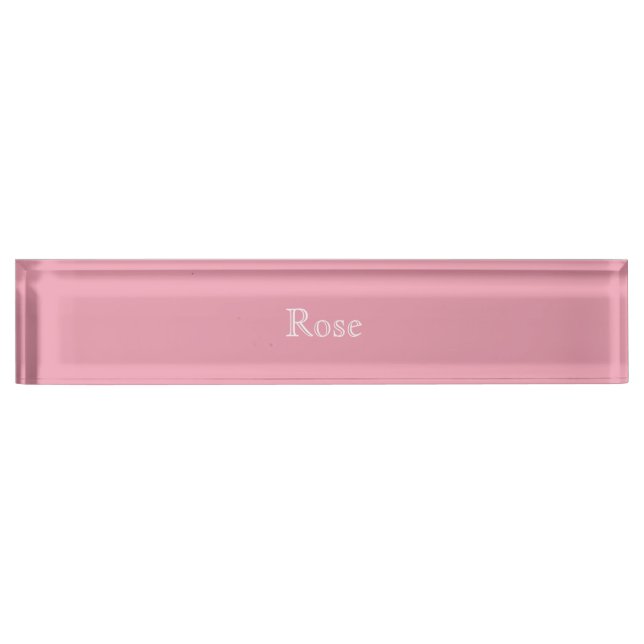 Rose Pink Template Desk Nameplate (Front)