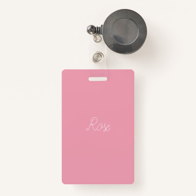 Rose Pink Template ID Badge (Front with Retractable)