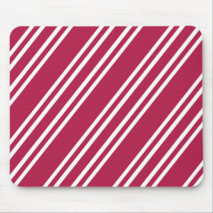 Rose Pink w/White Stripes Mouse Pad
