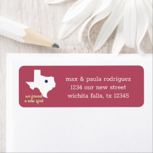 Rose Pink We Found a New Spot - Texas Moving Return Address Label