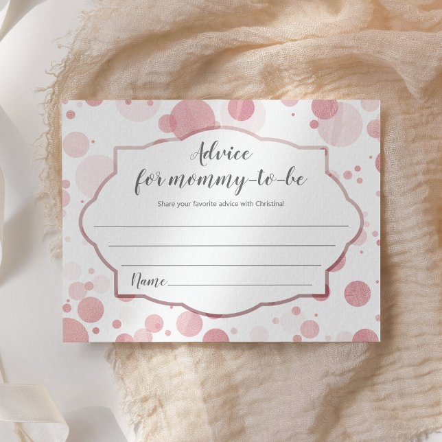Rose Polka Dots Advice for mum-to-be Baby Shower Enclosure Card (Creator Uploaded)
