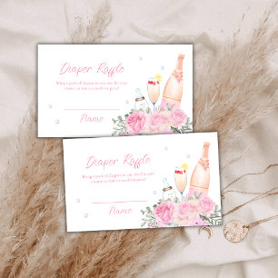 Rose Poppin Champagne Diaper Raffle Baby Shower Enclosure Card