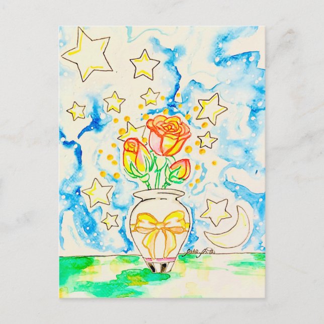 Rose Poster Holiday Postcard (Front)