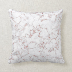 Rose Powder Gold Metallic Glitter Marble Carrara Cushion