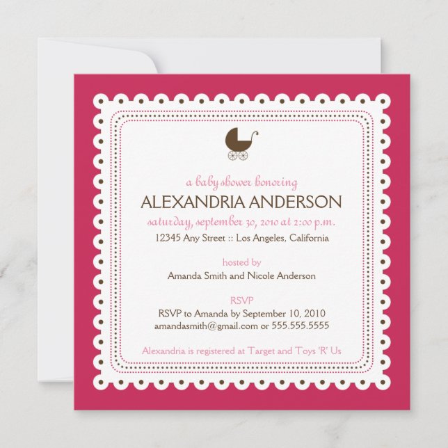 (Rose) Precious Custom Baby Shower Invitation (Front)