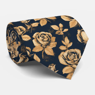 Rose Print Bride Father Destination Wedding Tie