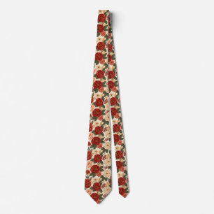 Rose Print Groomsman Graduation Tie
