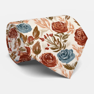 Rose Print Groomsmen Garden Wedding Tie