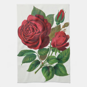Rose Print Rochester Lithographing and Printing Co Tea Towel